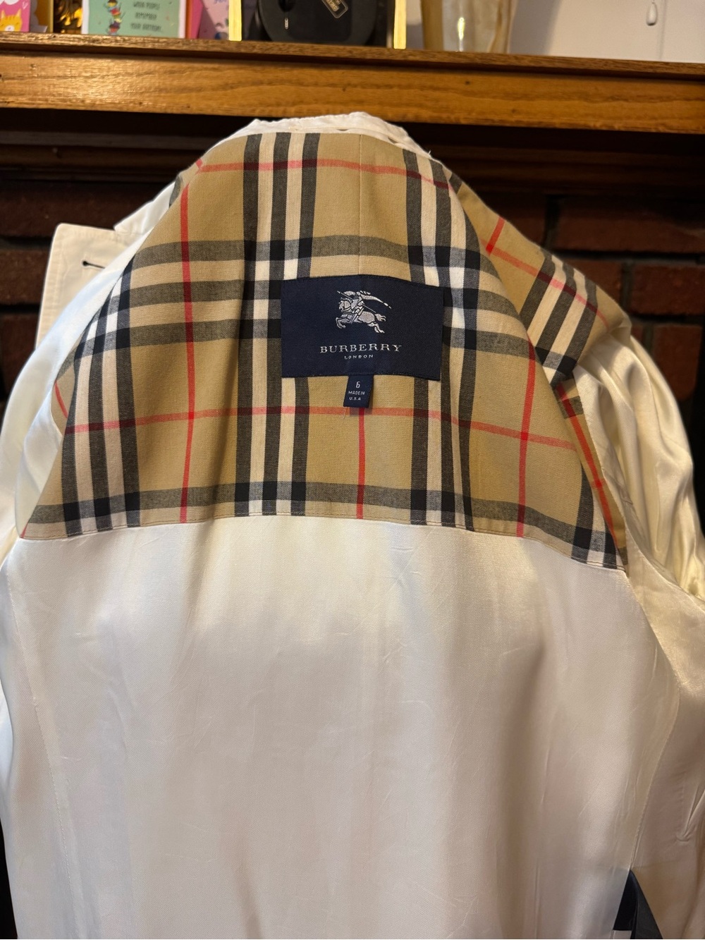Vintage Burberry trench made in UUSA Women’s Classic White size 6 like new - Picture 8 of 15
